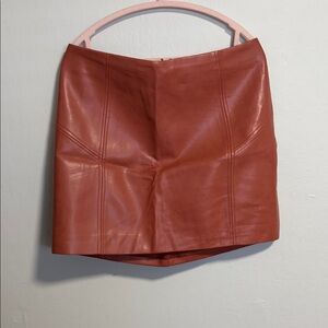 bagatelle Rust Leather Mini Skirt